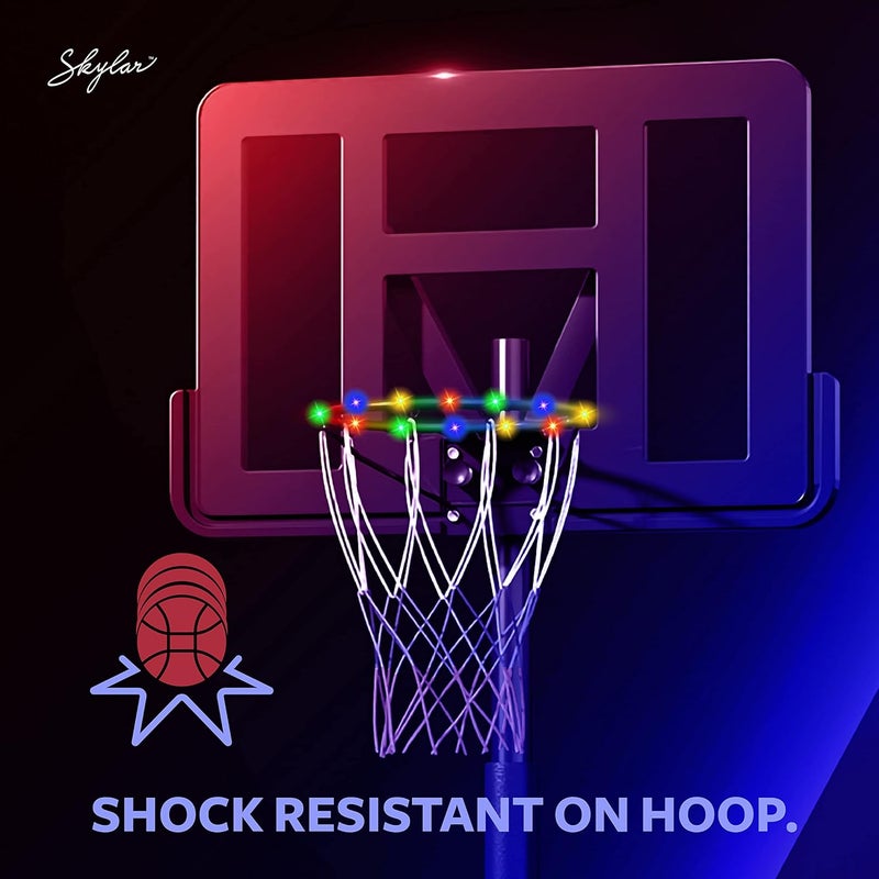 Skylar Basketball Hoop Outdoor Rim LED Lights, Remote Control Activation, Play Night Basket Ball, 9 Bright Colors and 9 Modes, Waterproof LED Light, Basketball Rim Light, Gifts for Kids, Outdoor Patio Decor - Image 4